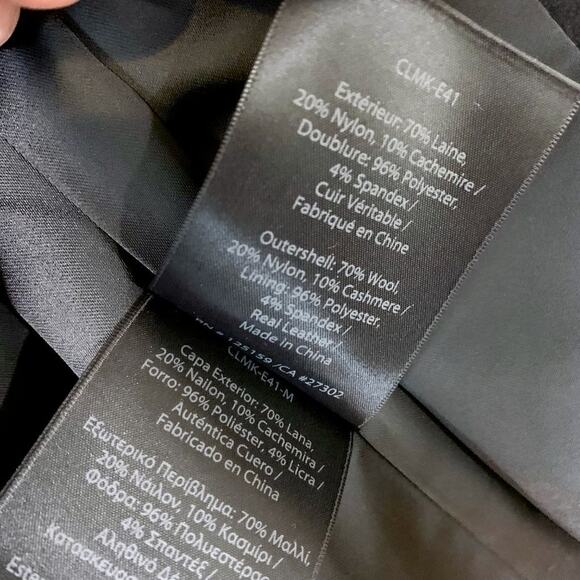 Mackage NEW Lana Cashmere Wool Double Breasted Cropped Coat Jacket Black Large - Picture 14 of 16